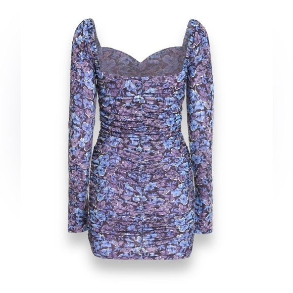 ROTATE | BIRGER CHRISTENSEN Floral Printed Halterneck Ruched Mini Dress | Small - Picture 6 of 16